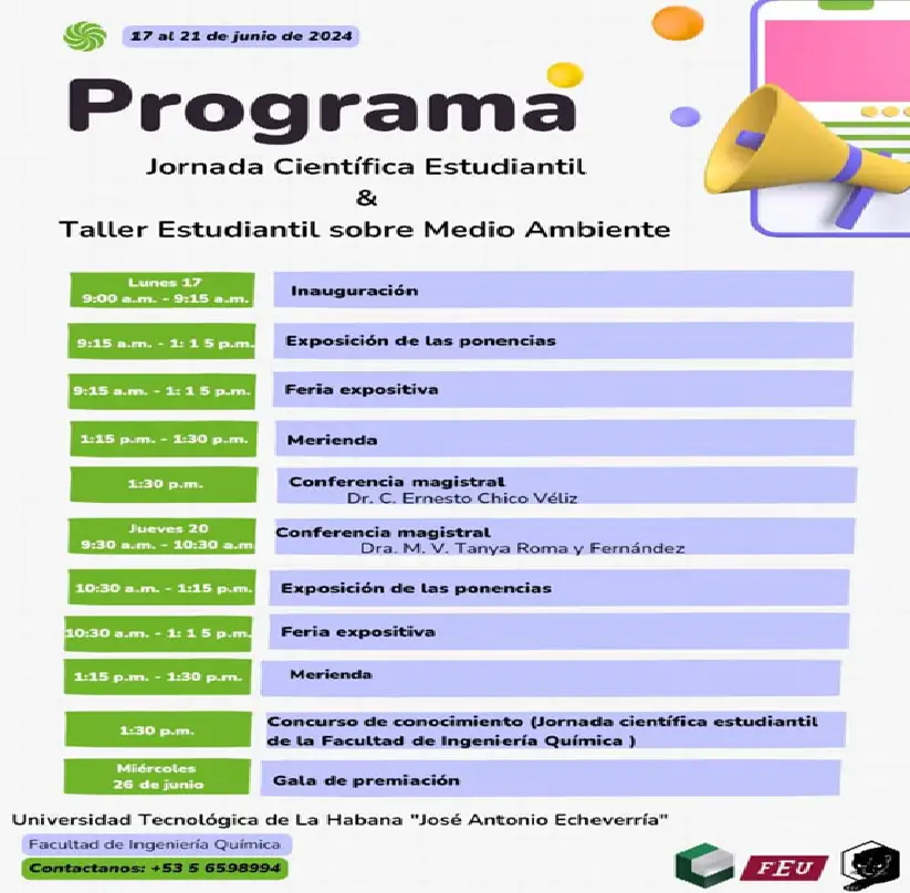 La Jornada Científica Estudiantil de la Facultad de Ingeniería Química